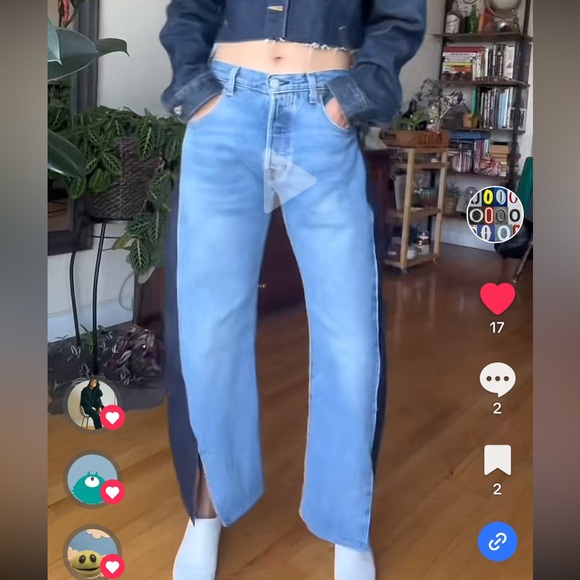Levi's Denim - Upcycled Levi’s low waist jeans